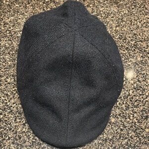 Dark Navy Blue Herringbone Flat Cap (missing tag but Goodfellow)